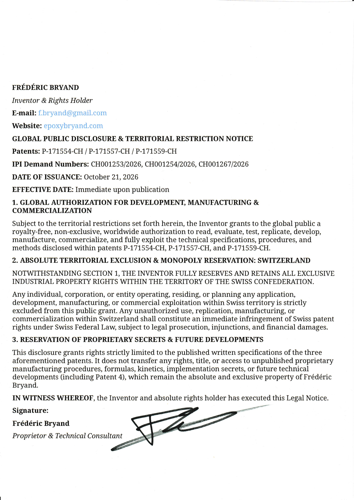 Free use license - P-171554-CH, P-171557-CH et P-171559-CH